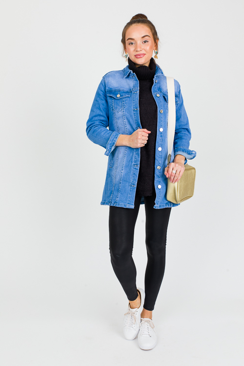 Stretch Long Denim Jacket