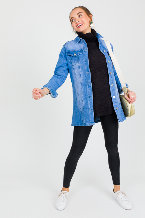 Stretch Long Denim Jacket