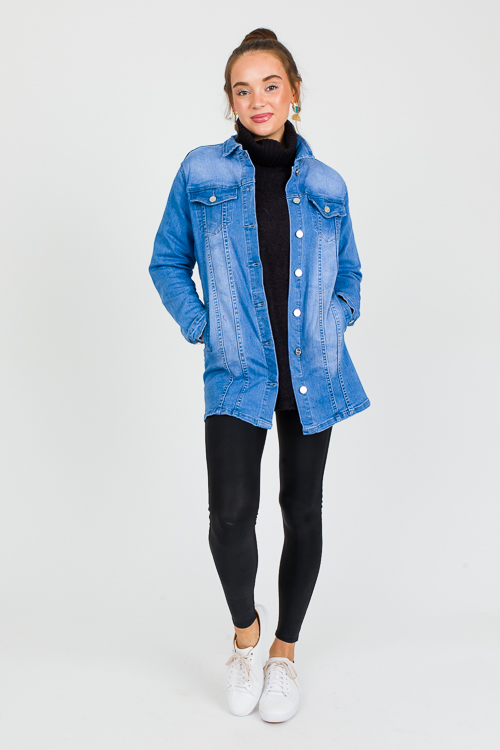 Stretch Long Denim Jacket