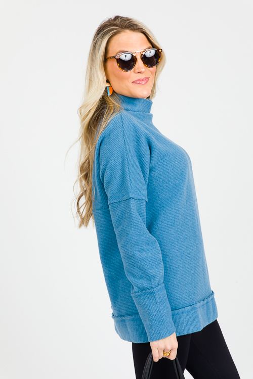 Catherine Mock Pullover, Teal