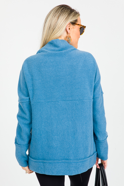 Catherine Mock Pullover, Teal