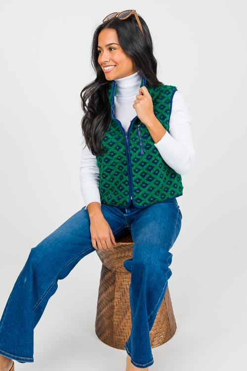 Textured Vest, Navy Mix