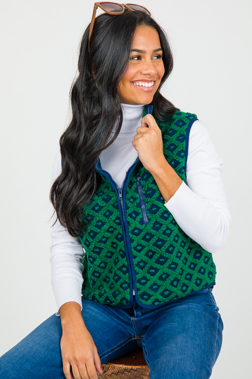 Textured Vest, Navy Mix