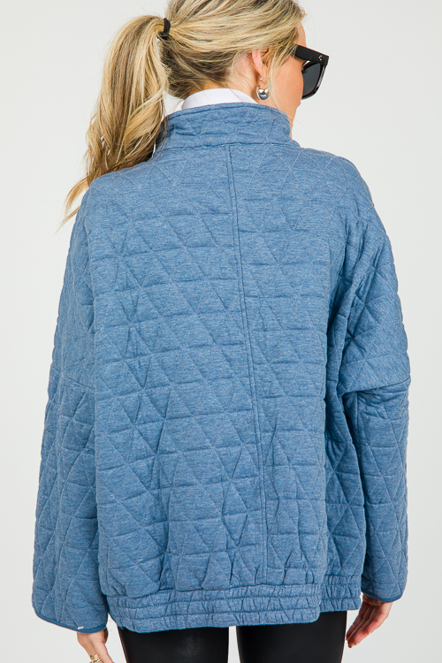 Quilted Zip Jacket, Blue