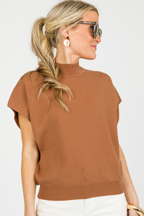 Indy Short Sleeve Sweater, Coco