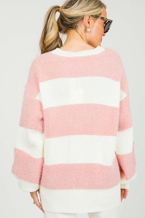 Eyelash Blush Stripes Sweater