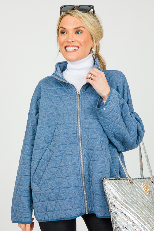 Quilted Zip Jacket, Blue