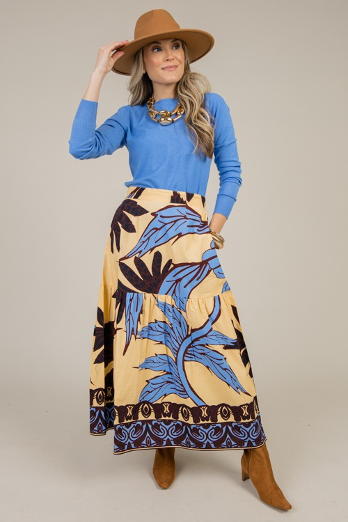 Maya Maxi Skirt, Majestic Leaves