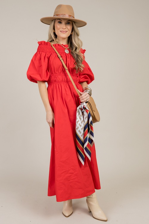 Tawney Off Shoulder Maxi, Red