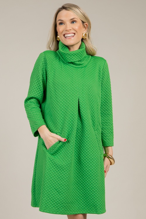 Vickie Quilted Dress, Green