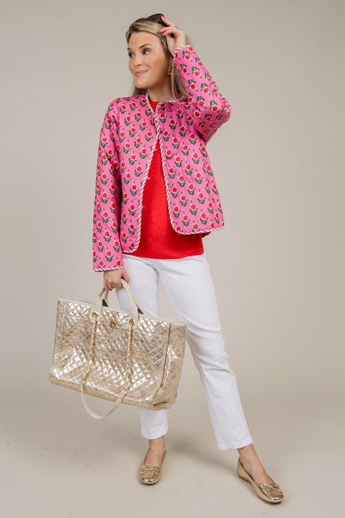 Stripe Trim Flower Jacket, Pink - 1223-92.jpg