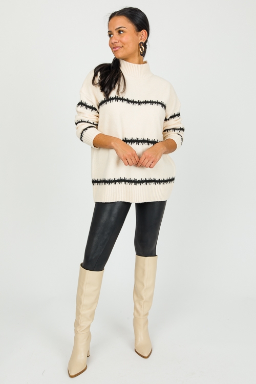 Harley Stripe Sweater, Cream