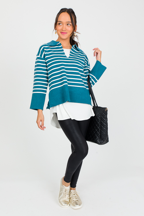 Collared Blue Stripe Sweater