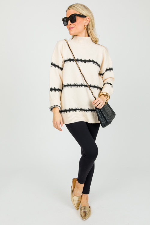 Harley Stripe Sweater, Cream