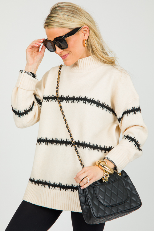 Harley Stripe Sweater, Cream