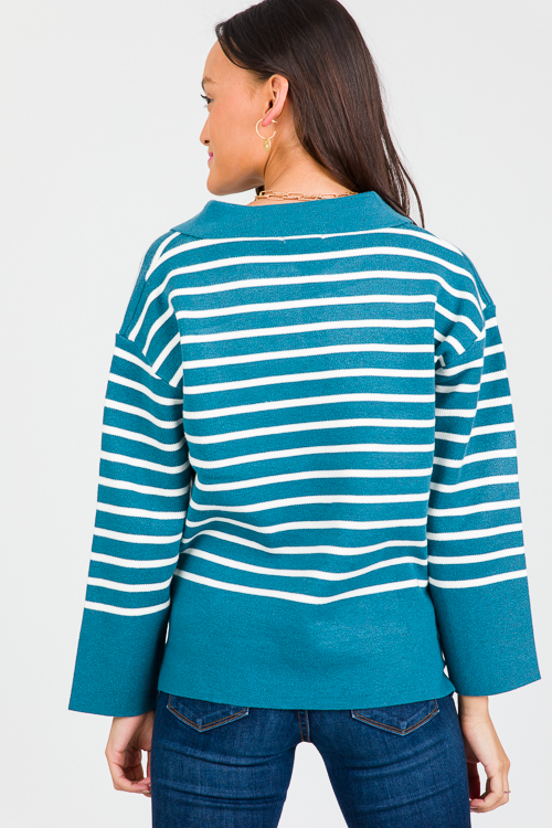 Collared Blue Stripe Sweater