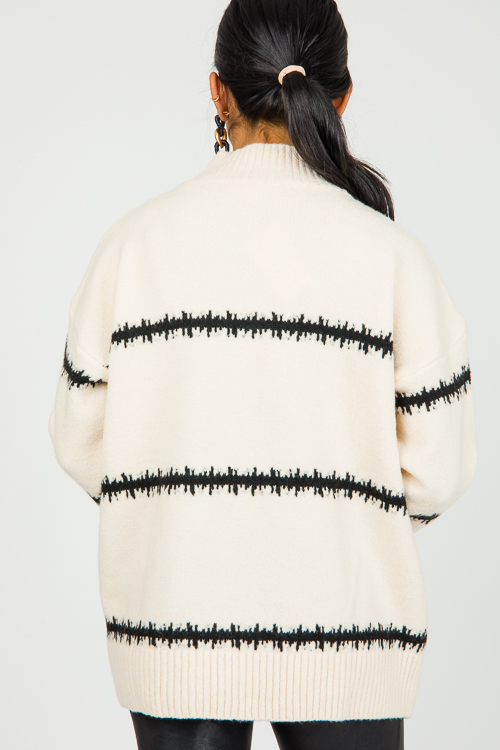 Harley Stripe Sweater, Cream