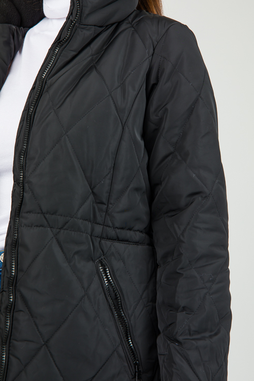 Quincy Quilted Coat, Black