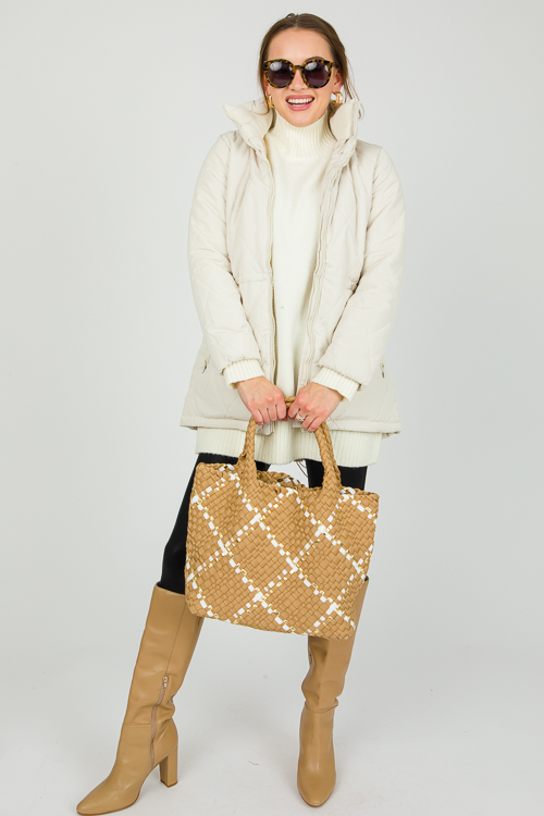 Quincy Quilted Coat, Off White