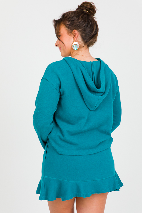 Dahlia Hoodie Skirt Set, Teal