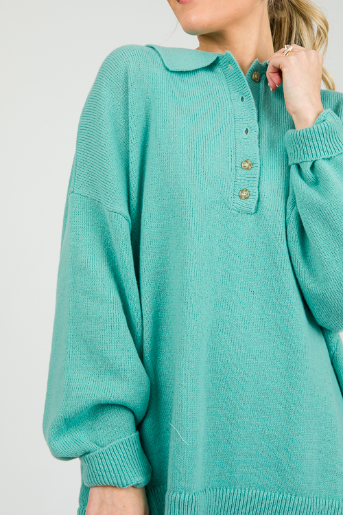 Oversize Collar Button Sweater