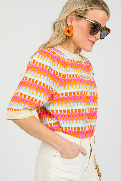 Crochet SS Knit Top