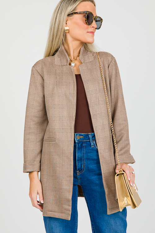 Plaid Suede Blazer