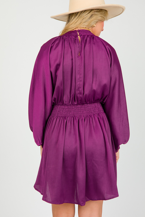 Plum Satin Dress