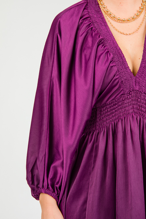 Plum Satin Dress