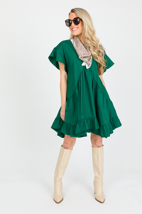 Birdie Cotton Dress, Emerald