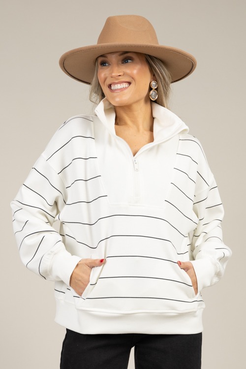 Modal Stripe Half Zip, Cream - 1230-107p.jpg