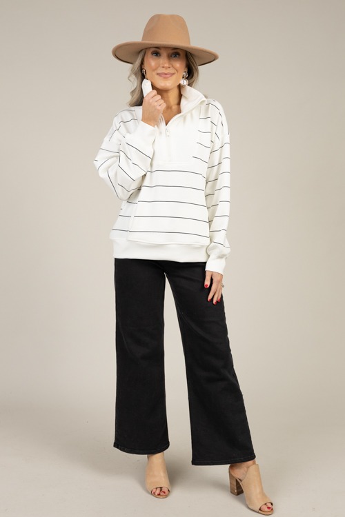 Modal Stripe Half Zip, Cream - 1230-112.jpg