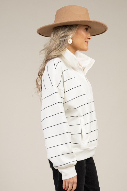 Modal Stripe Half Zip, Cream - 1230-113.jpg