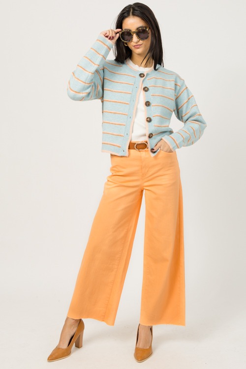 Raw Hem Wide Leg Pants, Tangerine - 1230-137.jpg