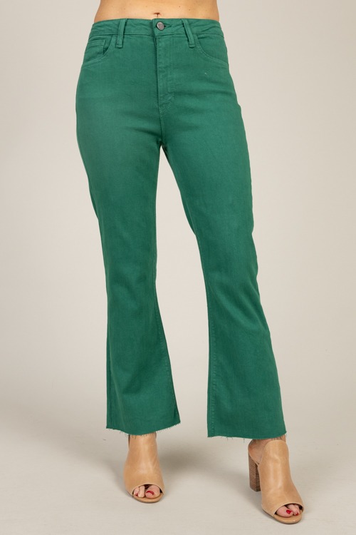 Raw Hem Crop Flares, Green - 1230-37p.jpg