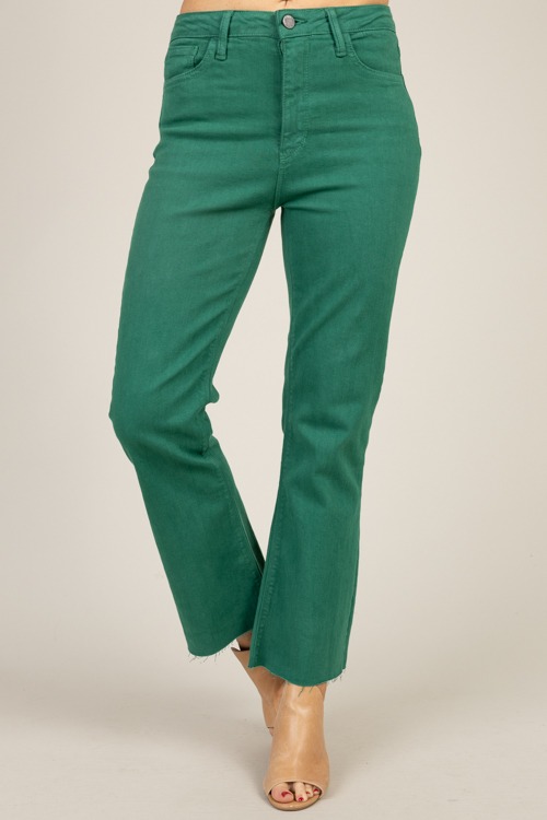 Raw Hem Crop Flares, Green - 1230-40.jpg