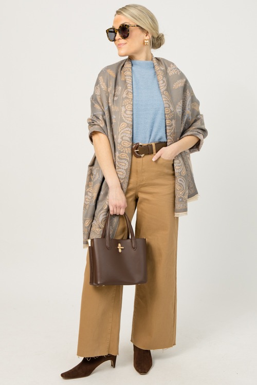 Raw Hem Wide Leg Pants, Pecan - 1230-69.jpg