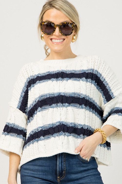 Willow Knit Sweater, White/Navy - 1230-75h.jpg