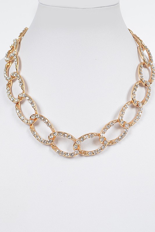Statement Rhinestone Chain Necklace