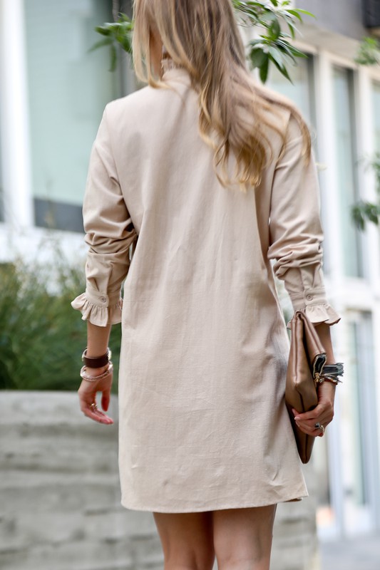 Pintuck Shirt Dress