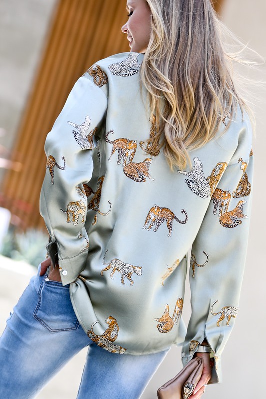 Leopard Shirt, Sage