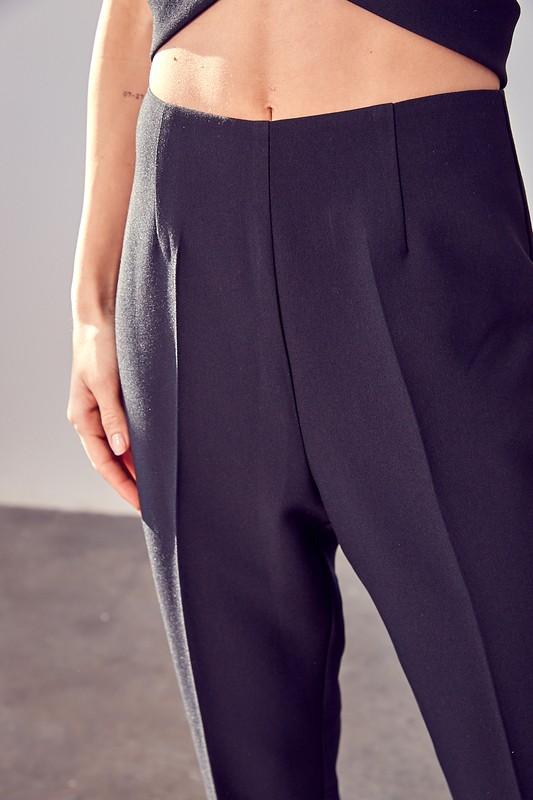 Flat Front Black Pants