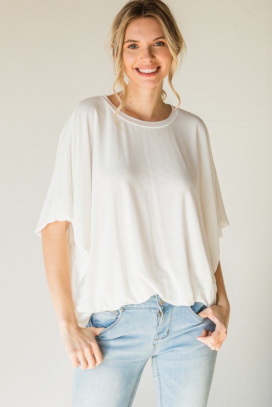 Stretchy Bubble Top, Off White