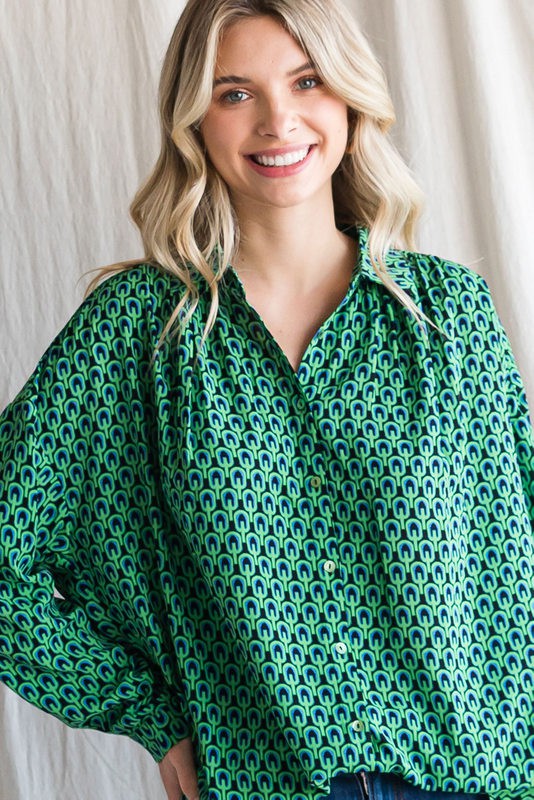 Cairo Button Up, Kelly Green