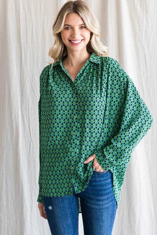 Cairo Button Up, Kelly Green