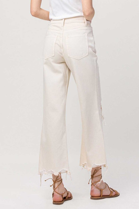 Busted Knee Cream Jeans