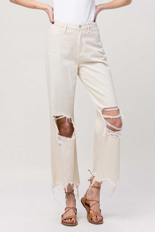 Busted Knee Cream Jeans