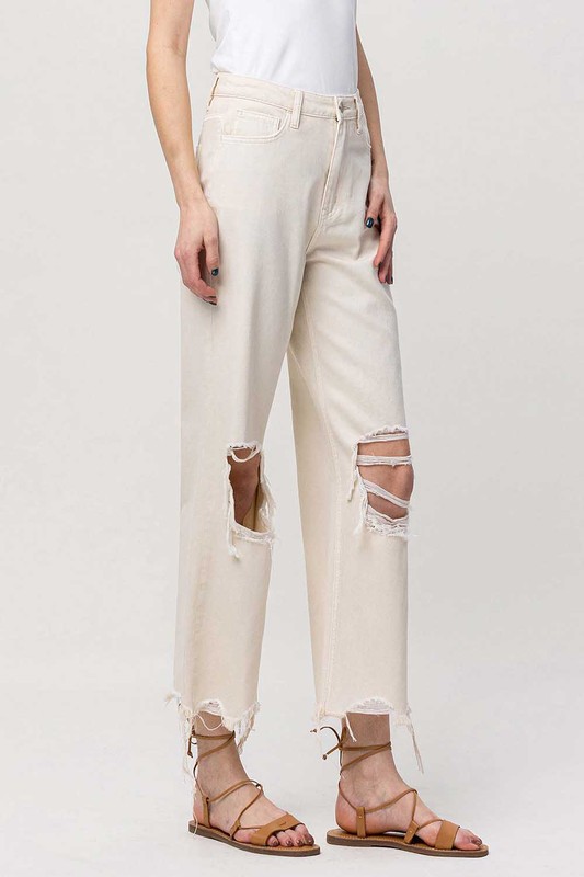 Busted Knee Cream Jeans