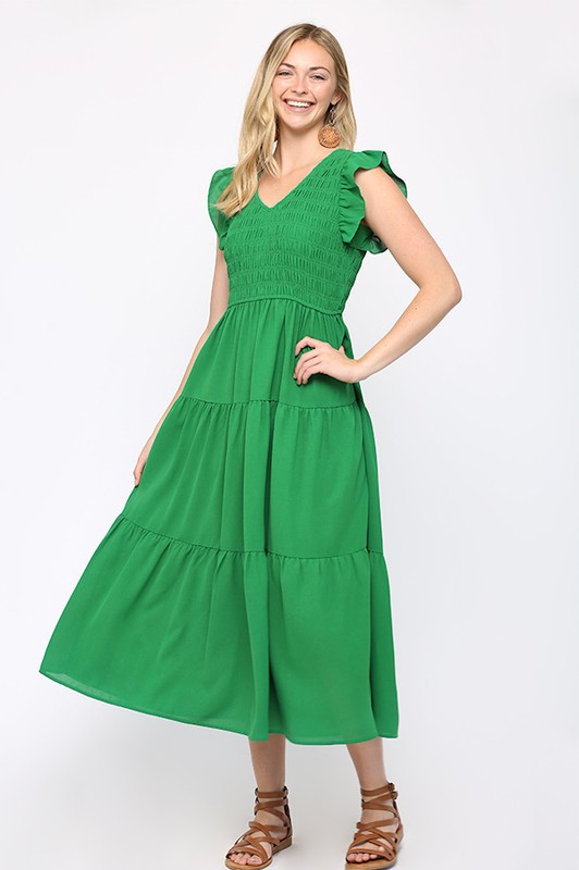 Gigi Smock Midi, Kelly Green