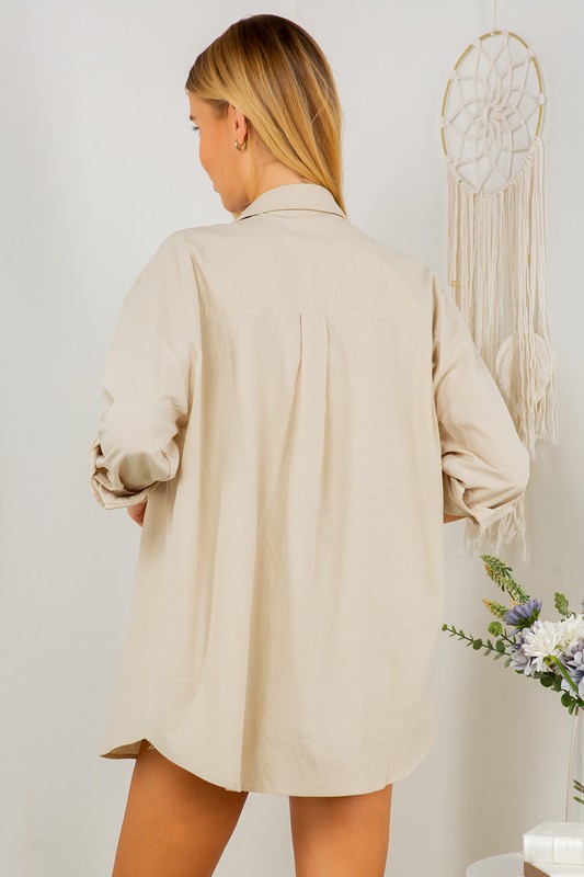 Mikayla Button Down, Oatmeal